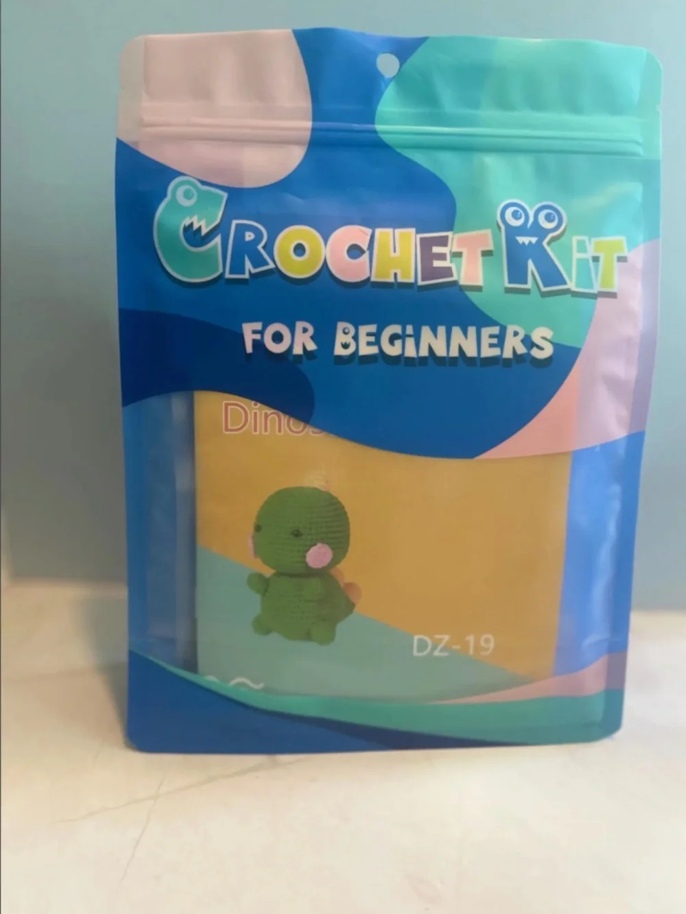 Dinosaur Beginner Crochet Kit Plushie, DIY Craft